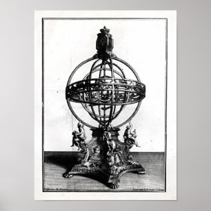 Affiche Une sphère armillaire du système Copernican