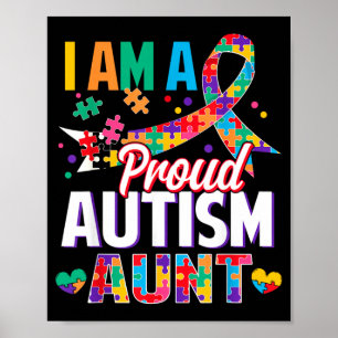 Affiche Une tante fière de l'autisme Pièce de puzzle de se