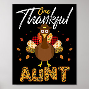 Affiche Une tante reconnaissante Tatie Dinde Thanksgiving