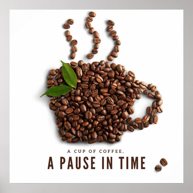 Affiche Une tasse de café, une pause dans le temps – Café  (Devant)