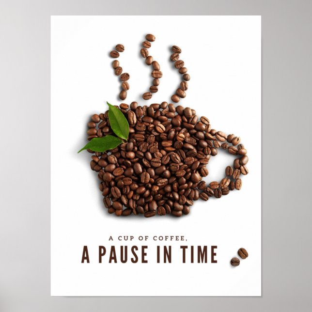 Affiche Une tasse de café, une pause dans le temps – Café  (Devant)
