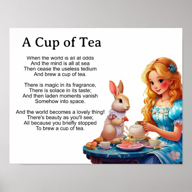 Affiche Une tasse de thé- (Devant)