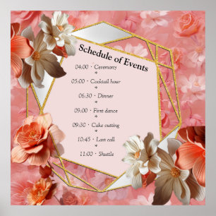 Affiche Une teinte molle et rosâtre appelée Fleurs Peach F