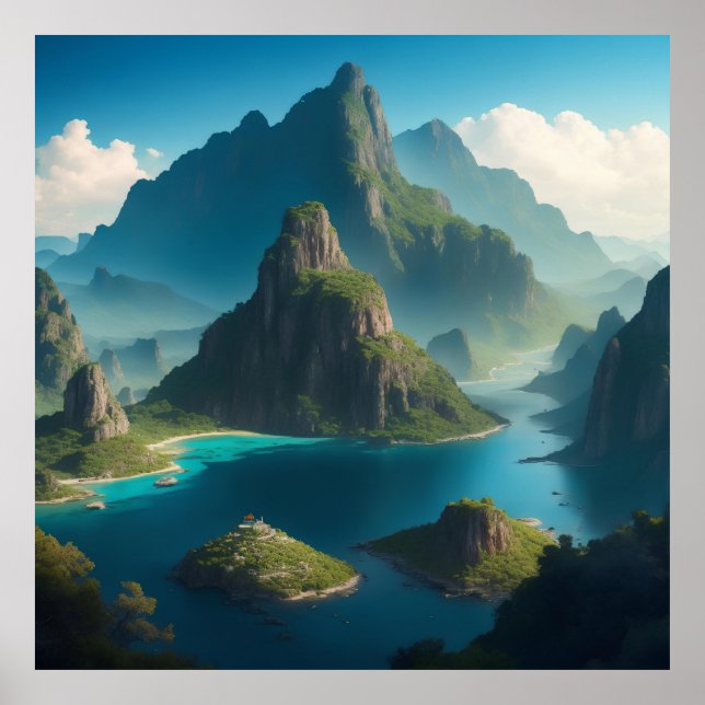 Affiche une terre de paysages variés (Devant)