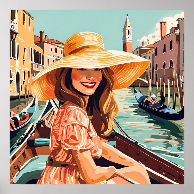 Affiche Une touriste à Venise Imprimer (Devant)