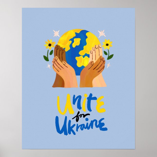 Affiche Une unité mondiale pour l'Ukraine (Devant)