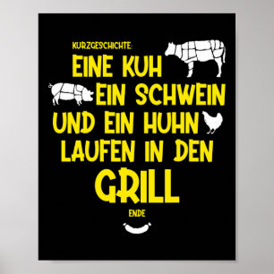 Affiche Une vache, un cochon et un poulet entrent dans le