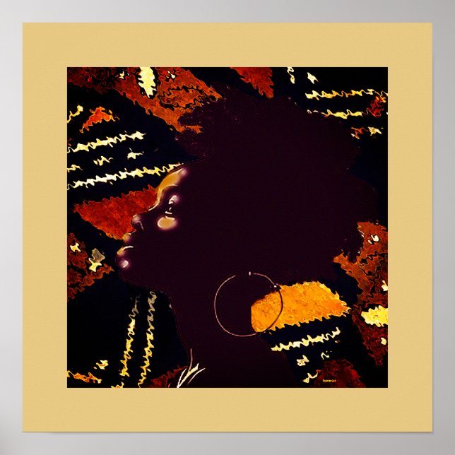 Affiche Une Vibe Naturelle — Portrait Géométrique aux Tons (Devant)