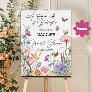 Affiche Une vie de papillons Fleur sauvage Fête des mariée