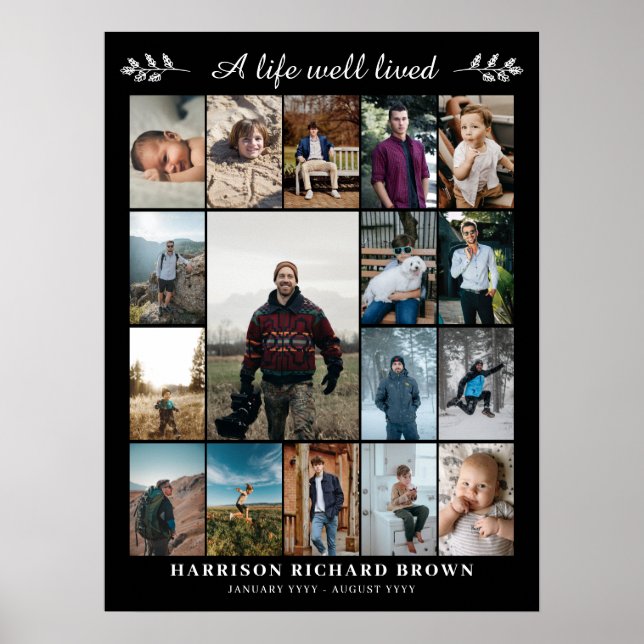 Affiche Une vie noire bien vécue 17 Collage photo Mémorial (Devant)