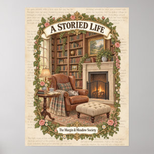 Affiche Une vie riche en histoires dans la bibliothèque
