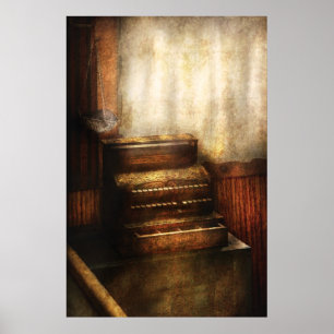 Affiche Une vieille caisse enregistreuse