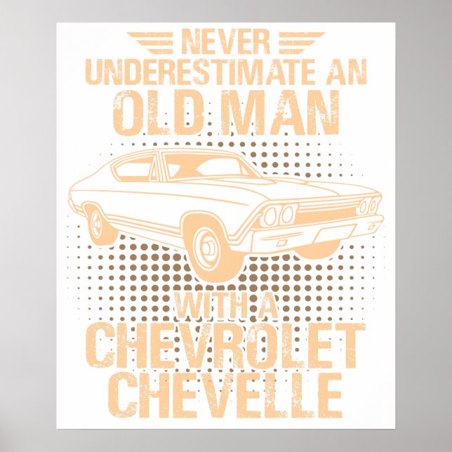 Affiche Une vieille Chevrolet Chevelle 1968 (Devant)