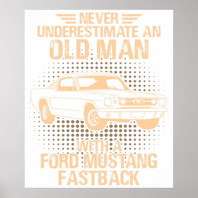 Affiche Une vieille Ford Mustang 1966 Fastback (Devant)