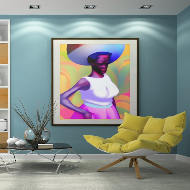 Affiche Une Vielle Africaine Portant Un Vase Sur La Tête (Créateur téléchargé)