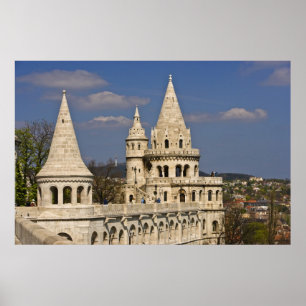 Affiche Une vue de Budapest depuis la colline du château.