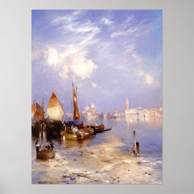 Affiche Une vue de Venise par Thomas Moran (Devant)