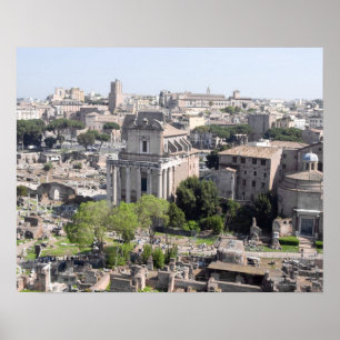 Affiche Une vue du fome de forum de Rome le Farnese