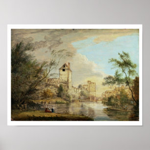 Affiche Une vue inachevée de la porte Ouest, Canterbury, c