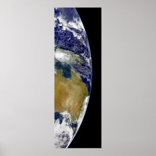 Affiche Une vue partielle de la terre montrant l'Australie