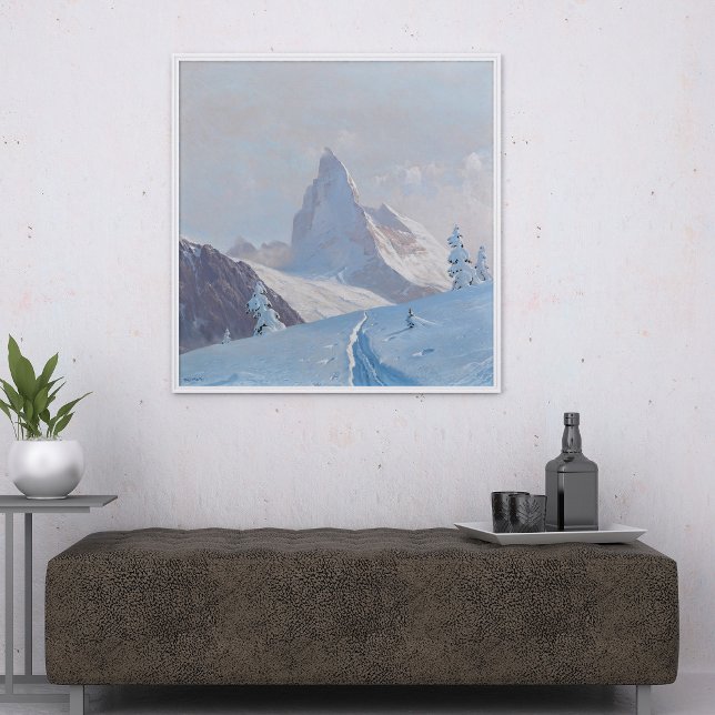 Affiche Une vue sur le Matterhorn, Hiver (Créateur téléchargé)