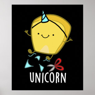 Affiche Uni-corn Funny Corn Pun Dark BG