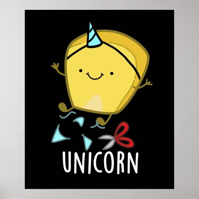 Affiche Uni-corn Funny Corn Pun Dark BG (Devant)
