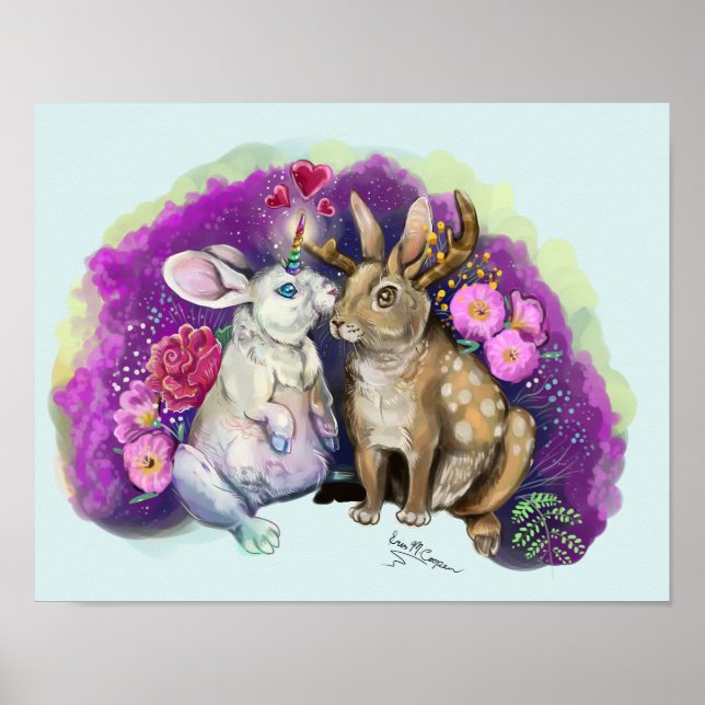 Affiche Unibunny Bisses Jackalope Amour magique (Devant)