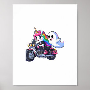 Affiche Unicorn À Moto Garçons Femmes Enfants Adultes