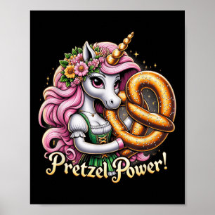 Affiche Unicorn allemand Drindl Pretzel Power Funny Kids