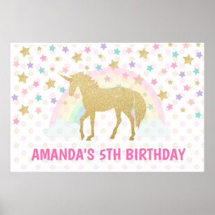 Affiche Unicorn Backdrop, Unicorn Birthday