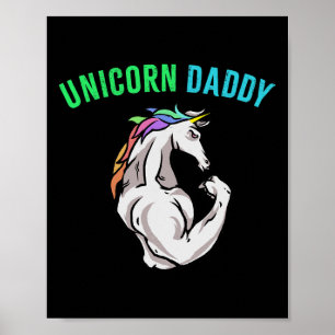 Affiche Unicorn Daddy - Funny Magical Fitness Bodybuilder