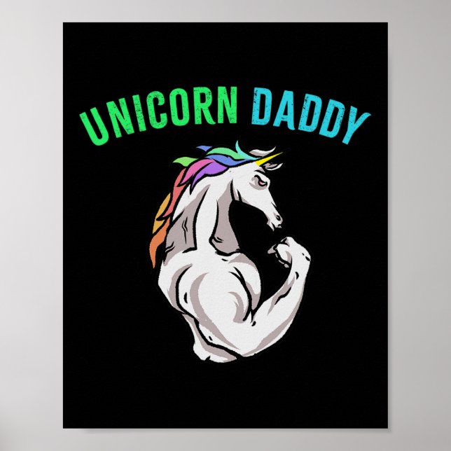 Affiche Unicorn Daddy - Funny Magical Fitness Bodybuilder (Devant)