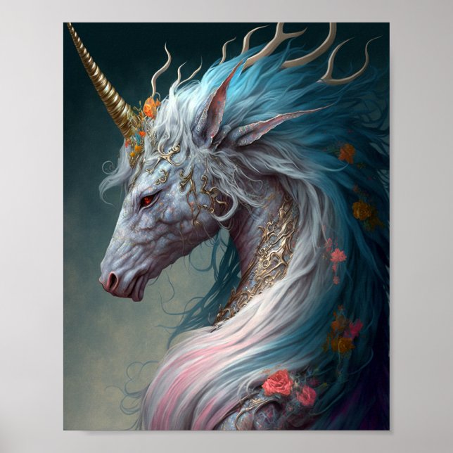Affiche Unicorn Dragon Imaginaire Art (Devant)