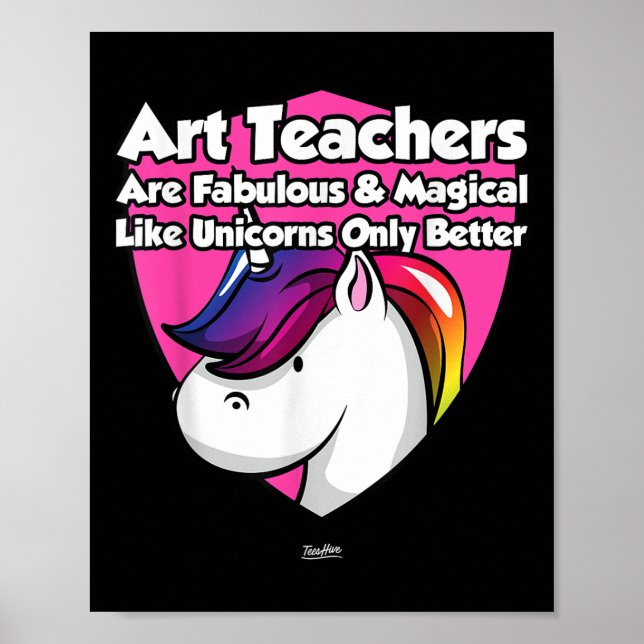 Affiche Unicorn Enseignant d'Art Graphic Funny Enseignant  (Devant)