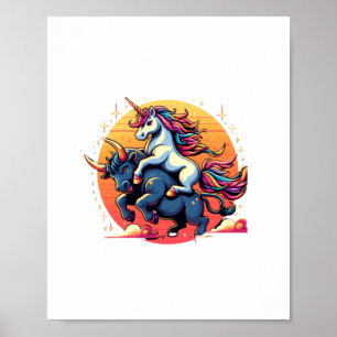 Affiche Unicorn équitation Bull Boys Filles Hommes Femmes