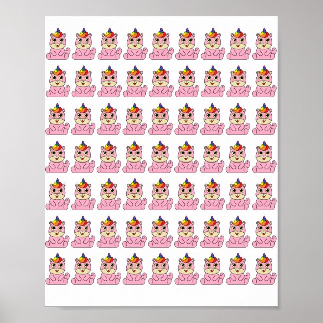 Affiche Unicorn Est Un Design Sympa (Devant)