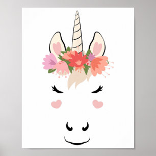 Affiche Unicorn Face Eyelashes Aimer Halloween Costume Flu
