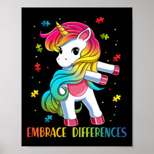 Affiche Unicorn Flossing Puzzle Piece Sensibilisation sur 