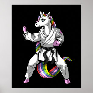 Affiche Unicorn Girl Karate Ninja