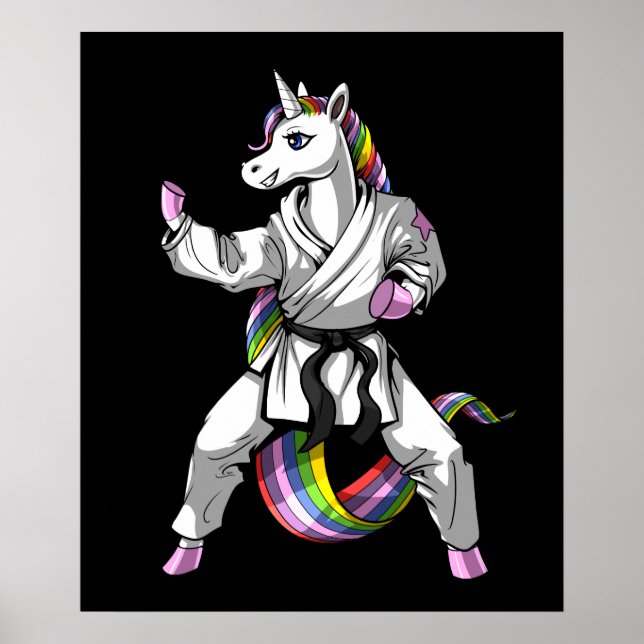Affiche Unicorn Girl Karate Ninja (Devant)