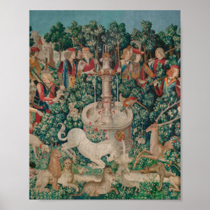 Affiche Unicorn Hunt Medieval Art - Unicorn