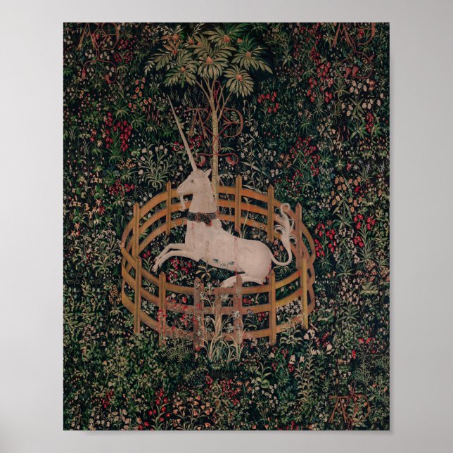 Affiche Unicorn Hunt Medieval Art - Unicorn Rests in Garde (Devant)