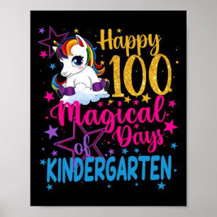 Affiche Unicorn Joyeux 100 Jours Magiques De Kinder