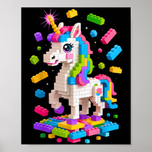 Affiche Unicorn Lover Master Builder Bloc de briques