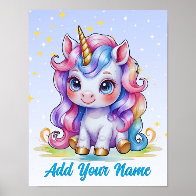 Affiche Unicorn Magic & Stars – Personalized Wall Art (Devant)