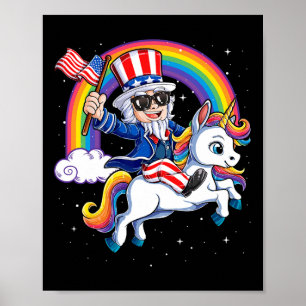 Affiche Unicorn Oncle Sam 4 juillet Mericorn Hommes Femmes