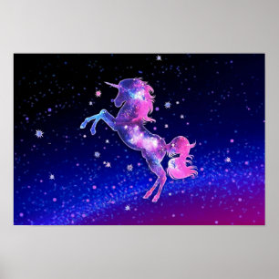 Affiche Unicorn outer space galaxy stars