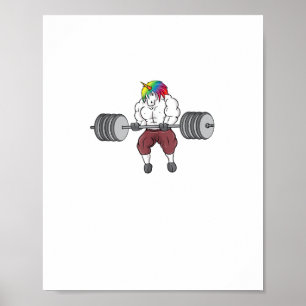 Affiche Unicorn Poids Fitness Gym Bodybuilding Tan