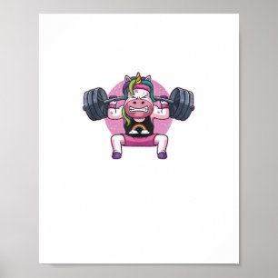 Affiche Unicorn Poids Squat Fitness Fitout Gym Gi
